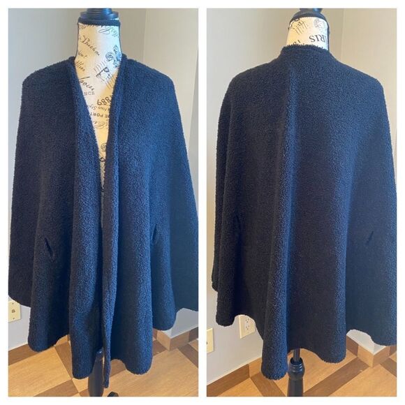 Vince Camuto Cozy Belted Ruana Open Front Cape/Kimono - Picture 2 of 8